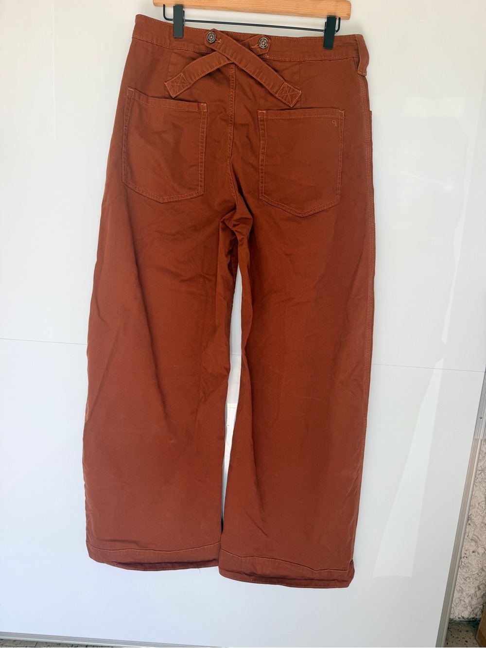 Anthropologie Pilcro Puddle Curve Wide Leg Pants Brown Sz 31 Baggy Slouchy - Picture 8 of 13